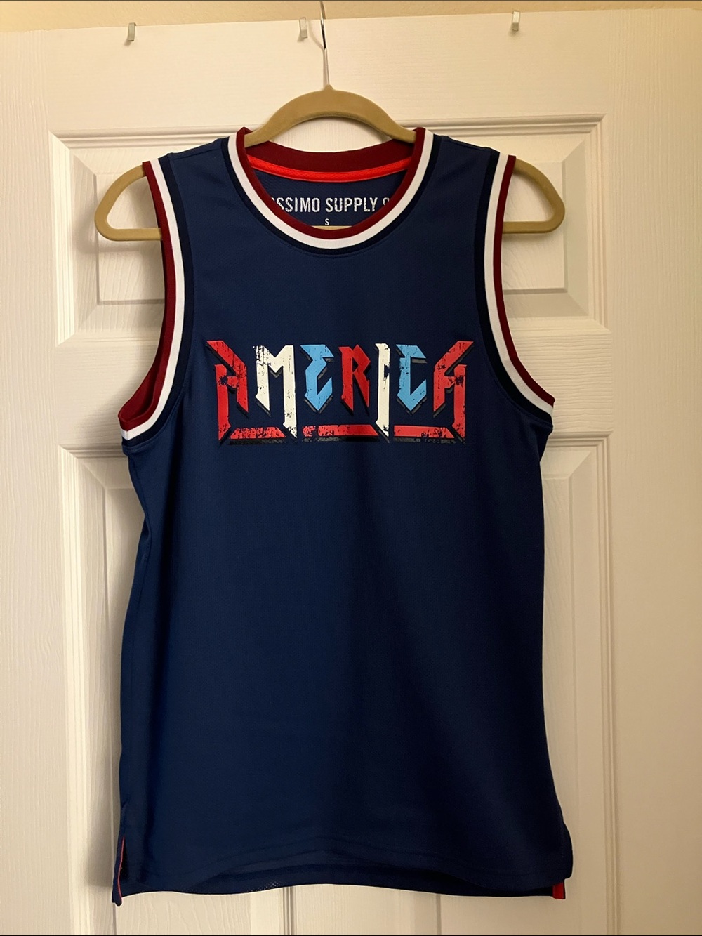 Mossimo Supply Co. Navy America Patriotic Tank Top with Red and White Trim